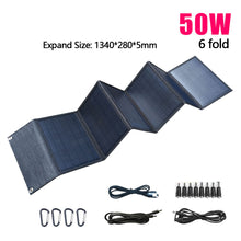 Load image into Gallery viewer, 50W Solar Panel Portable Folding Bag Solar Panel Outdoor Mobile Phone Power Bank
